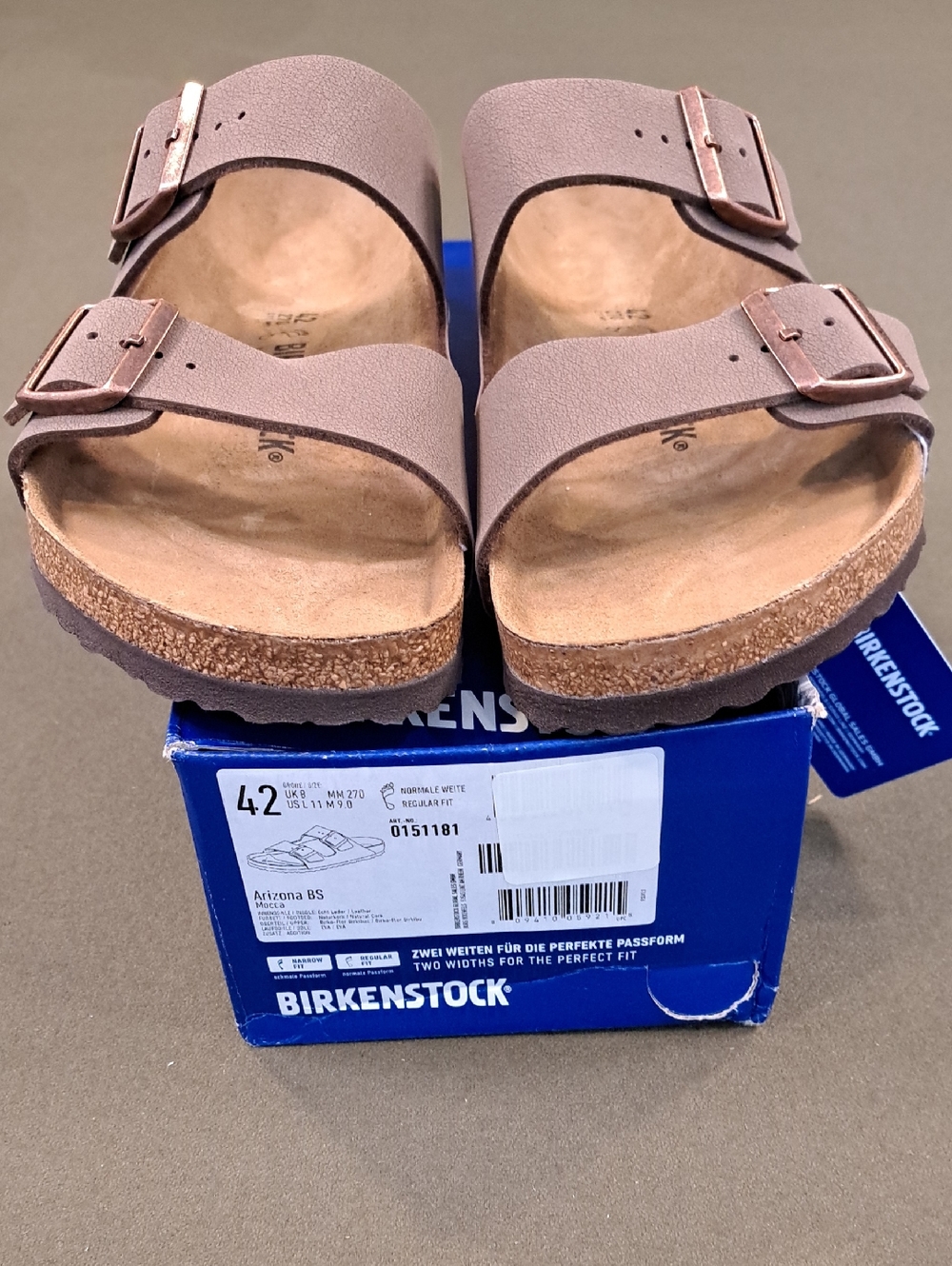 Birkenstock Arizona  Birkibuc - Color: Mocca - Size: Men 9 - Picture 4 of 10